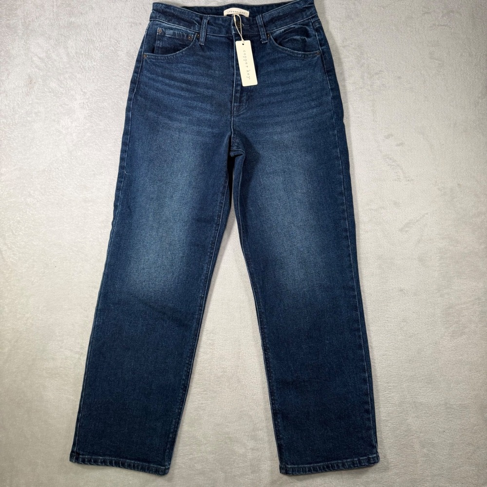 Copper Key The Crop Straight Jeans Womens 7 High Rise Dark Wash Denim CJ1463NFFH